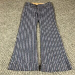 Free People Gray Striped Wide Leg Pants